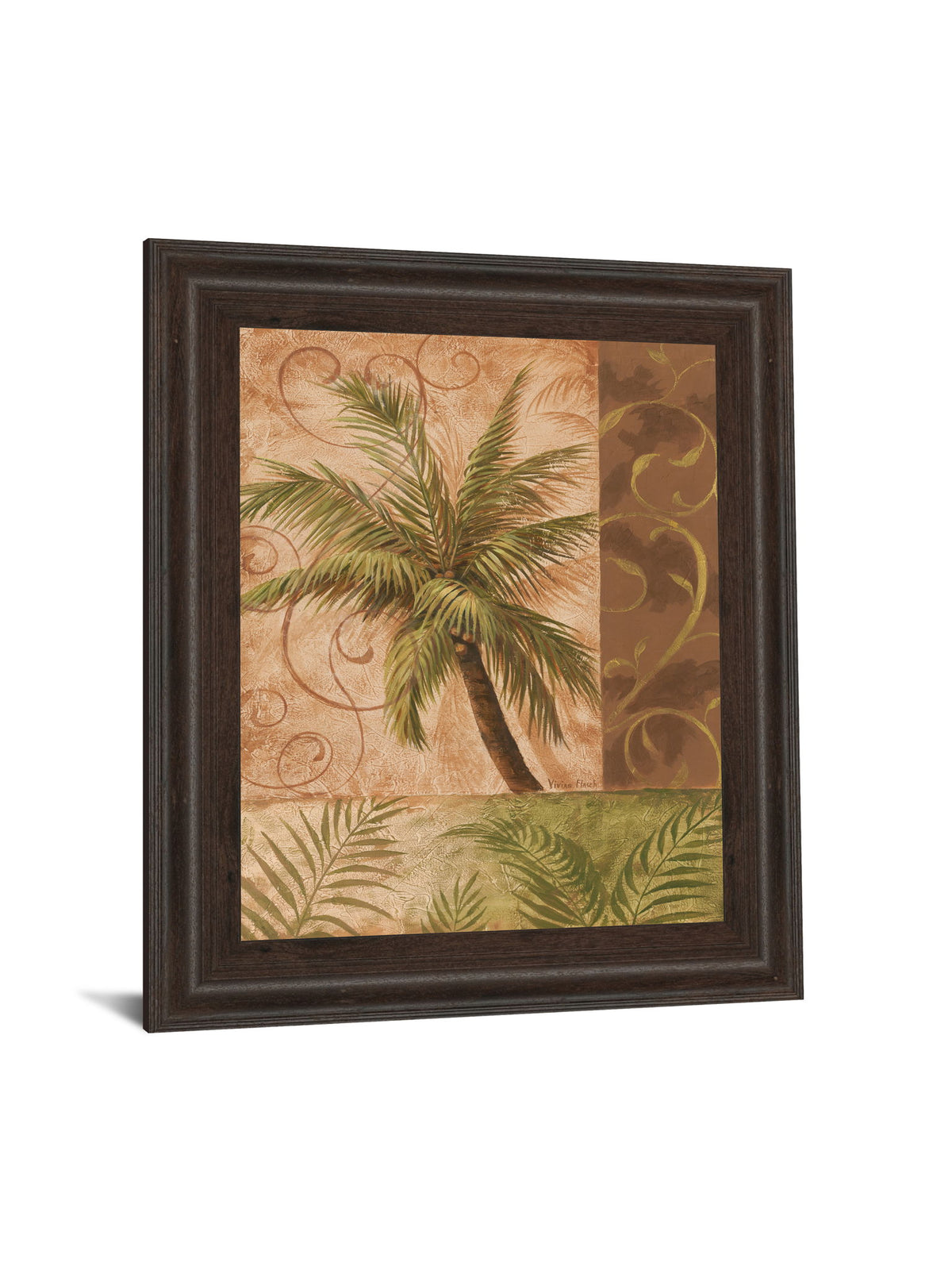 22x26 Tropical Breeze I By Vivian Flasch - Framed Print Wall Art - Light Brown
