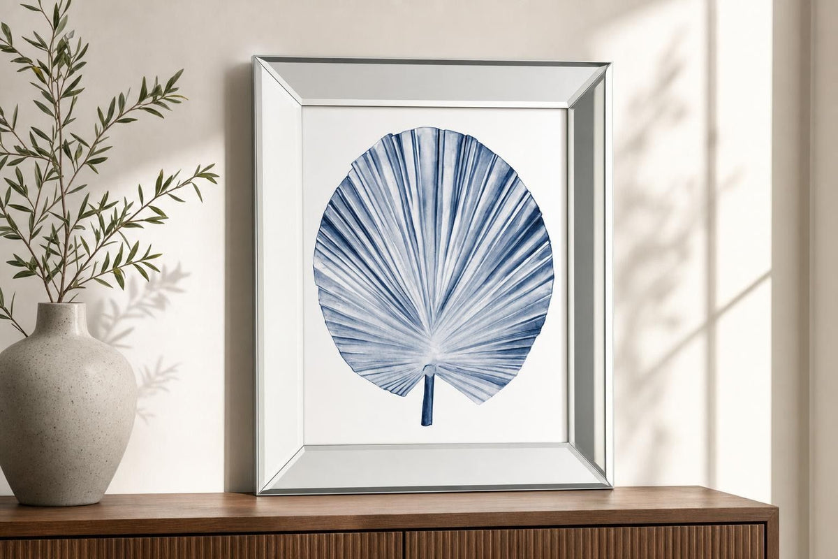 Indigo Tropical Leaves IV By Megan Meagher - Blue