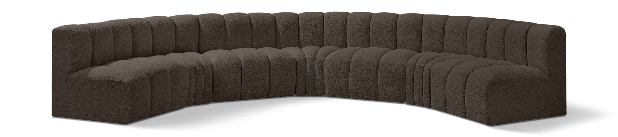 Arc - Boucle Fabric 7 Piece U-Shaped Modular Sofa