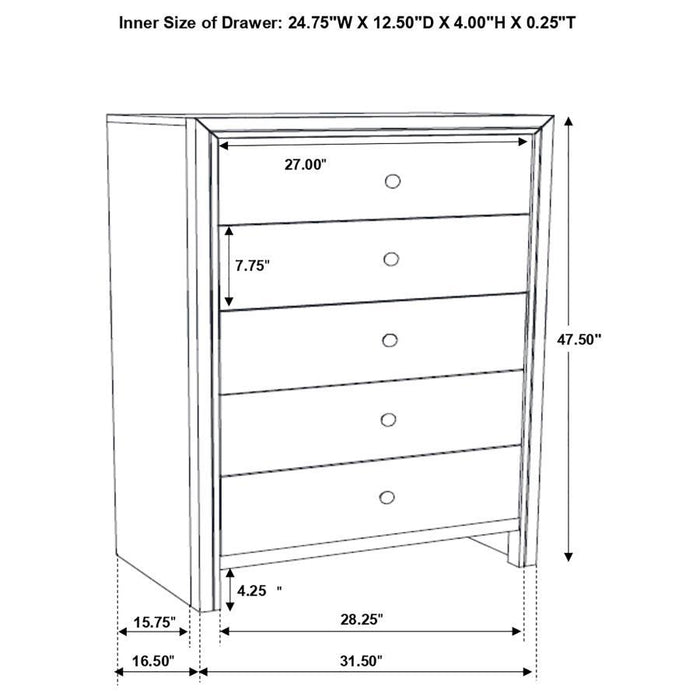 Serenity - 5-Drawer Bedroom Chest