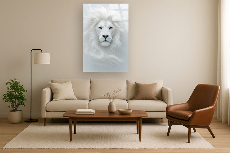 "Regal Majesty" Tempered Glass - White / Gray