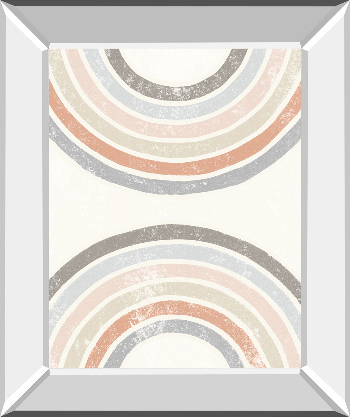 Over The Rainbow I By Moira Hershey - Mirror Framed Print Wall Art - Beige