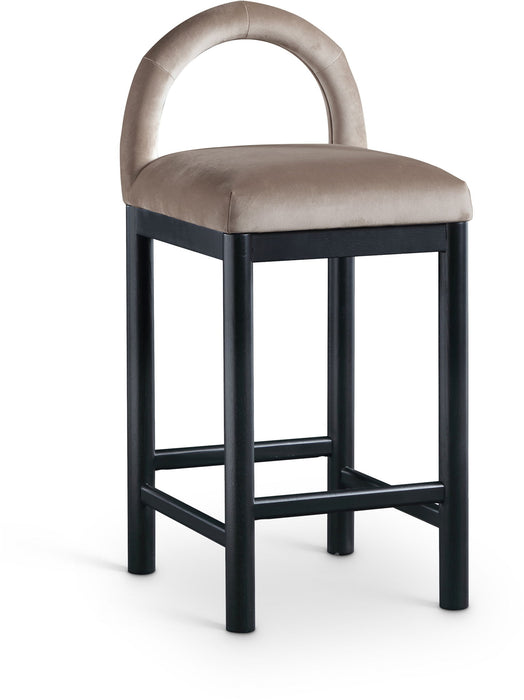 Conrad - Velvet Counter Stool With Black Legs