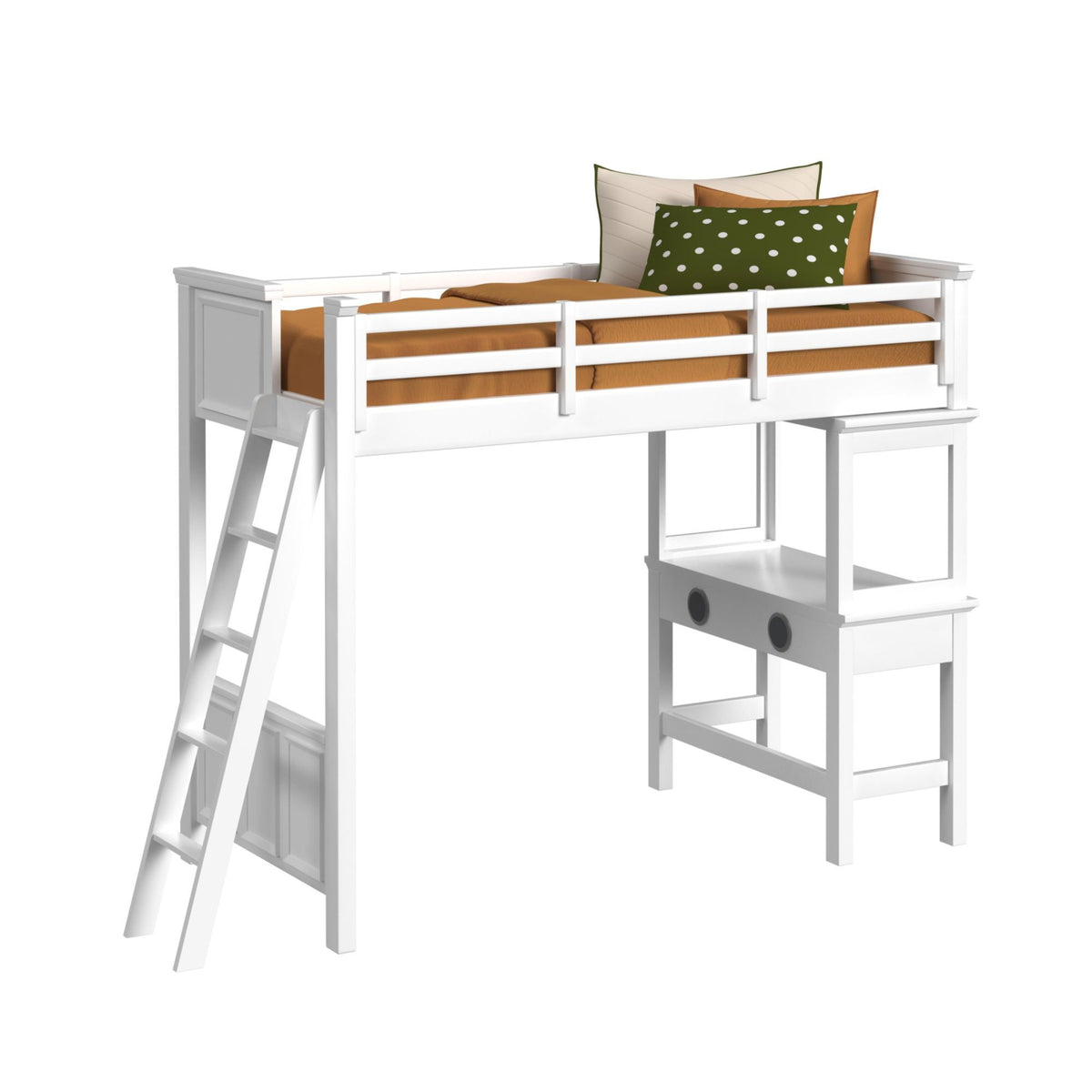 Hampton Kids - Loft With Ladder And Desk With Speaker Bedroom Set
