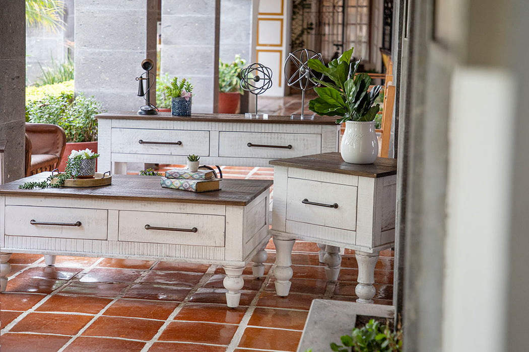 Rock Valley - Sofa Table - White / Brown