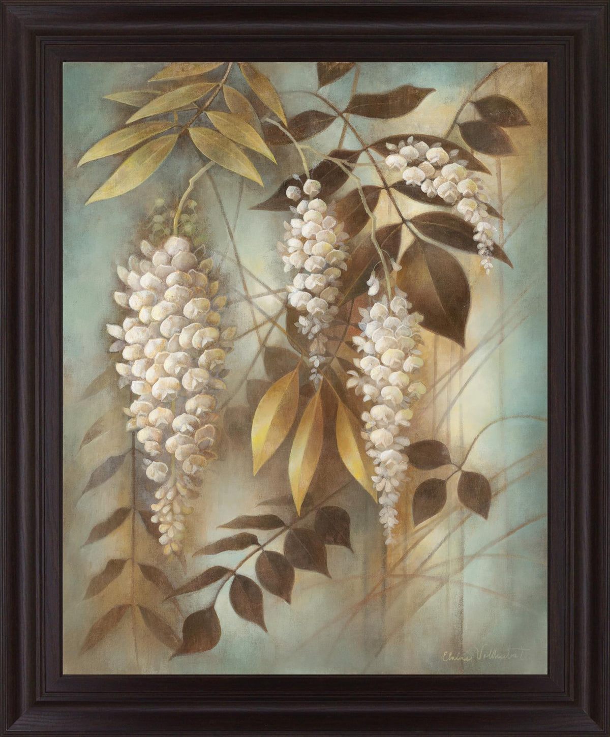 Golden Cascade - 28" x 34" Framed Wall Art - Beige