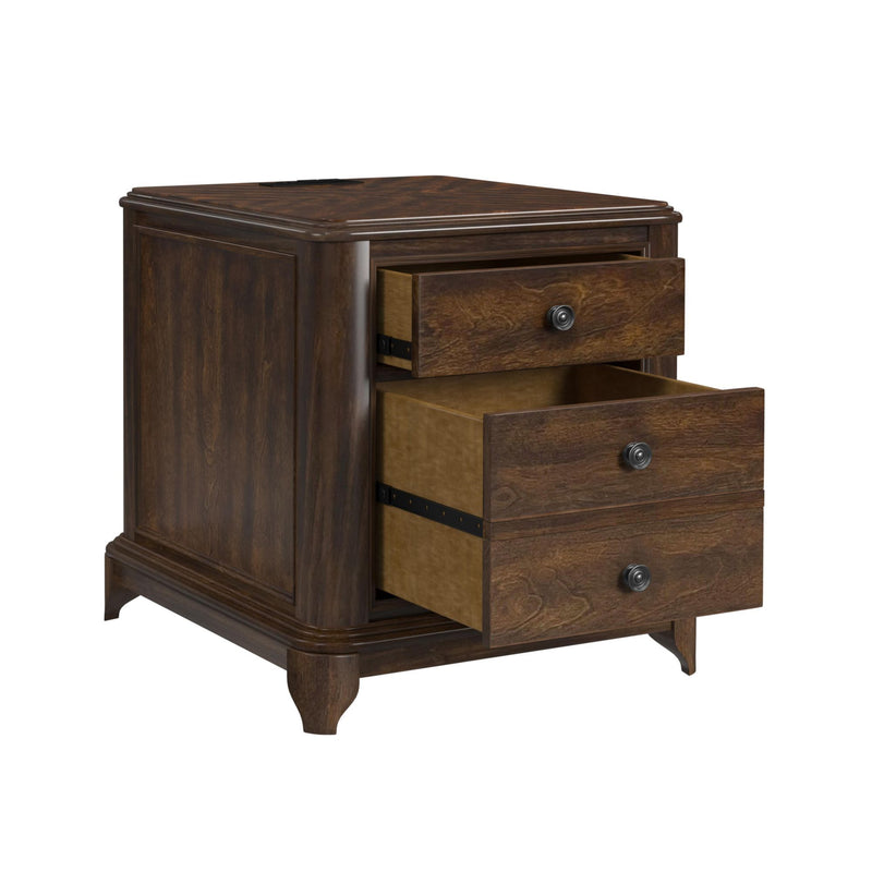 Phillipe - 2-Drawer Cabinet With USB - Cherry