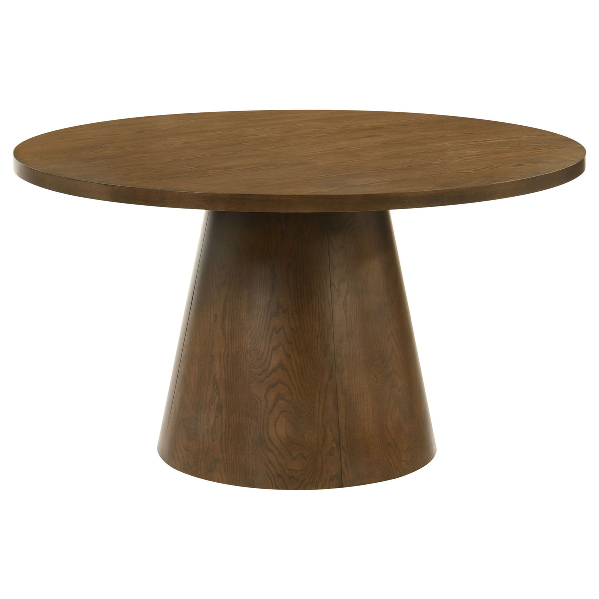 Franklin 54-inch Round Wood Pedestal Base Dining Table Dark Brown