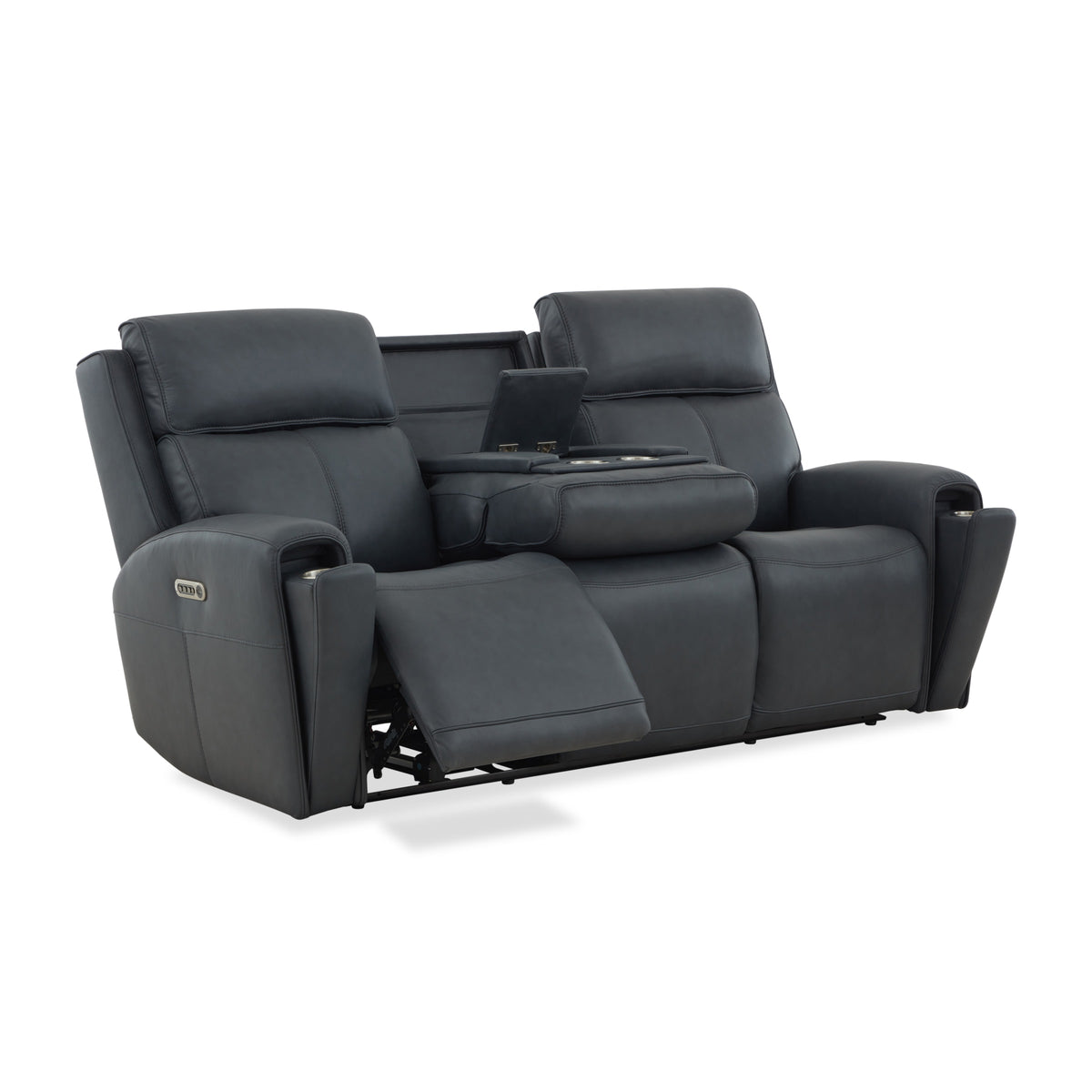 Flexsteel Warren Power Reclining Sofa with Console, Power Headrest & Lumbar