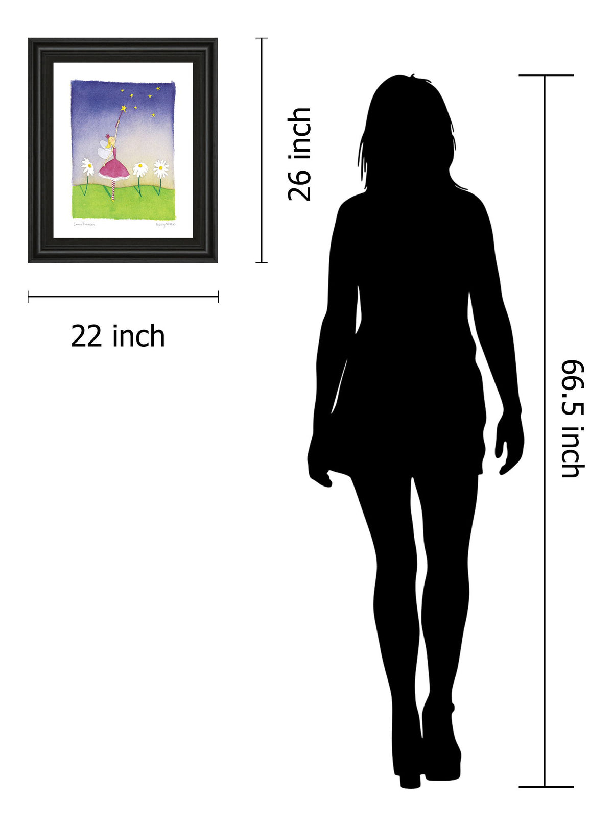 Felicity Wishes I By Emma Thomson - Framed Print Wall Art - Blue