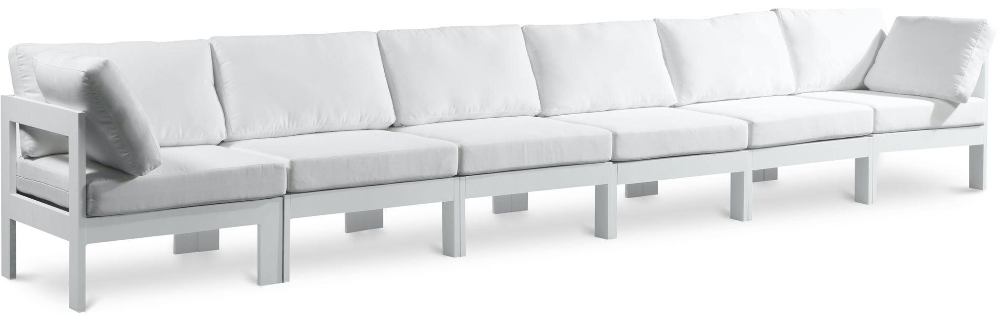 Nizuc - Outdoor Patio 6 Seat Modular Sofa With White Frame