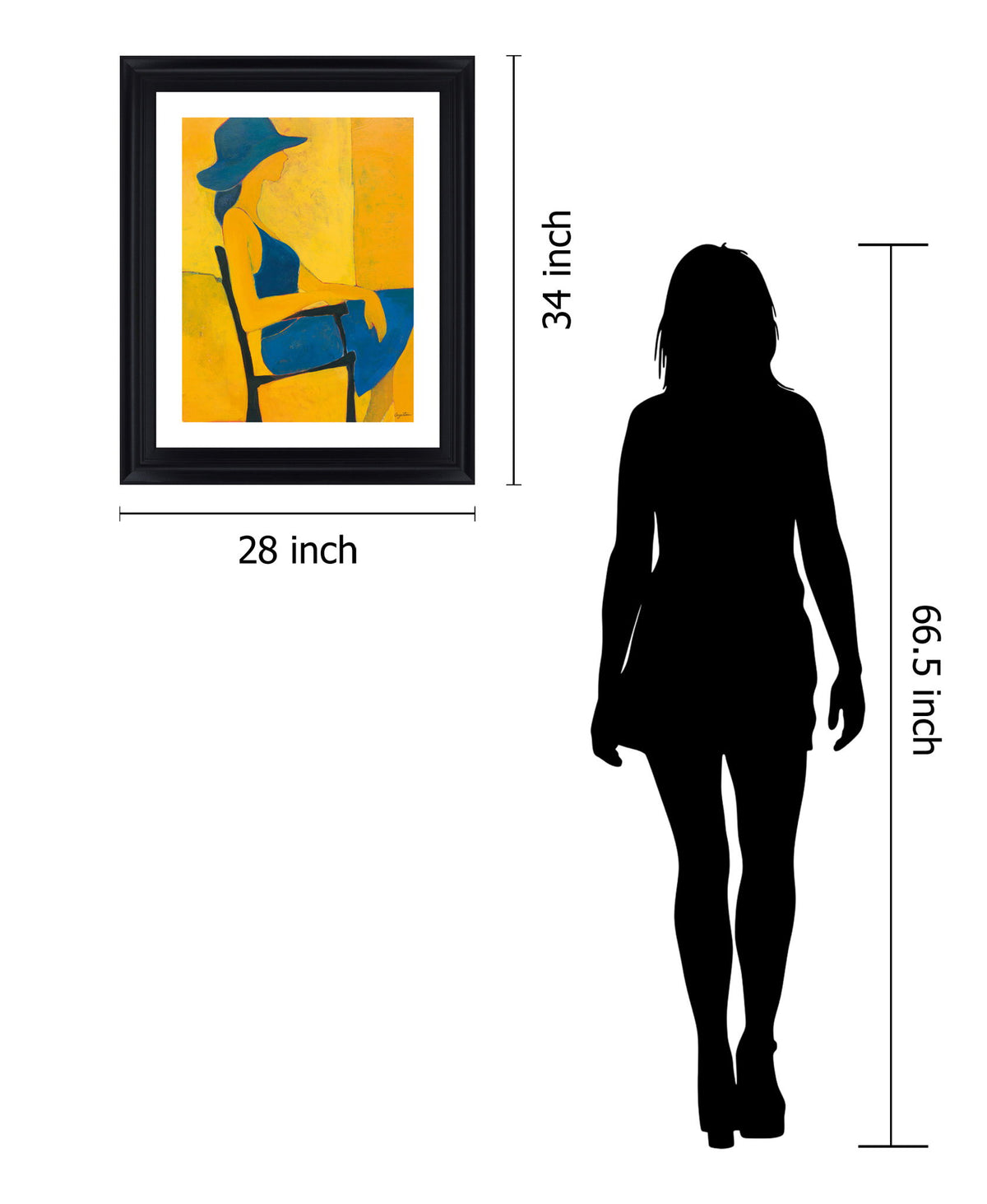 Golden Leisure - 28" x 34" Framed Wall Art - Yellow
