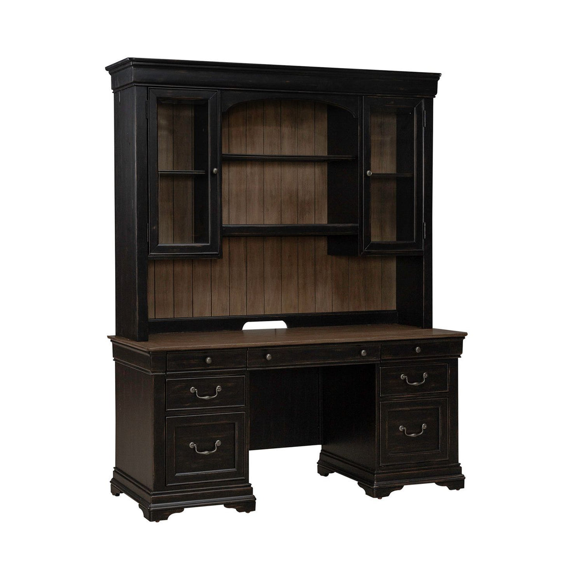Meritage - Credenza & Hutch - Aged Charcoal