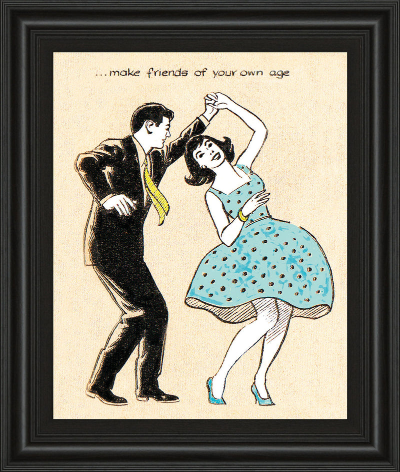 Make Friends Of Your Own Age By Roy Newby - Framed Print Wall Art - Beige