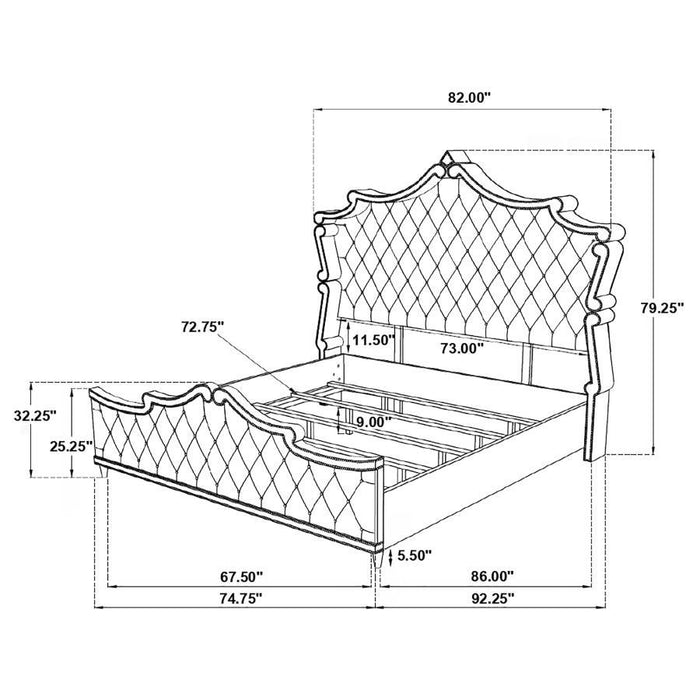 Antonella - Upholstered Panel Bed