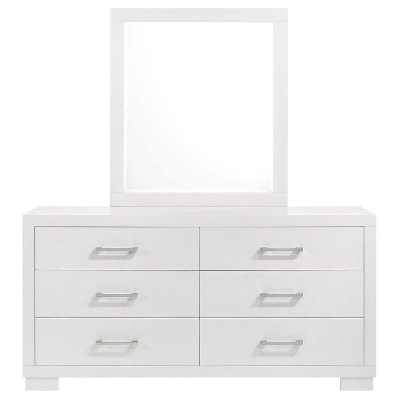 Jessica 6-drawer Dresser with Mirror Snow White