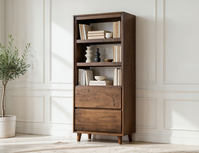 Savia - 2 Drawer Bookcase - Brown