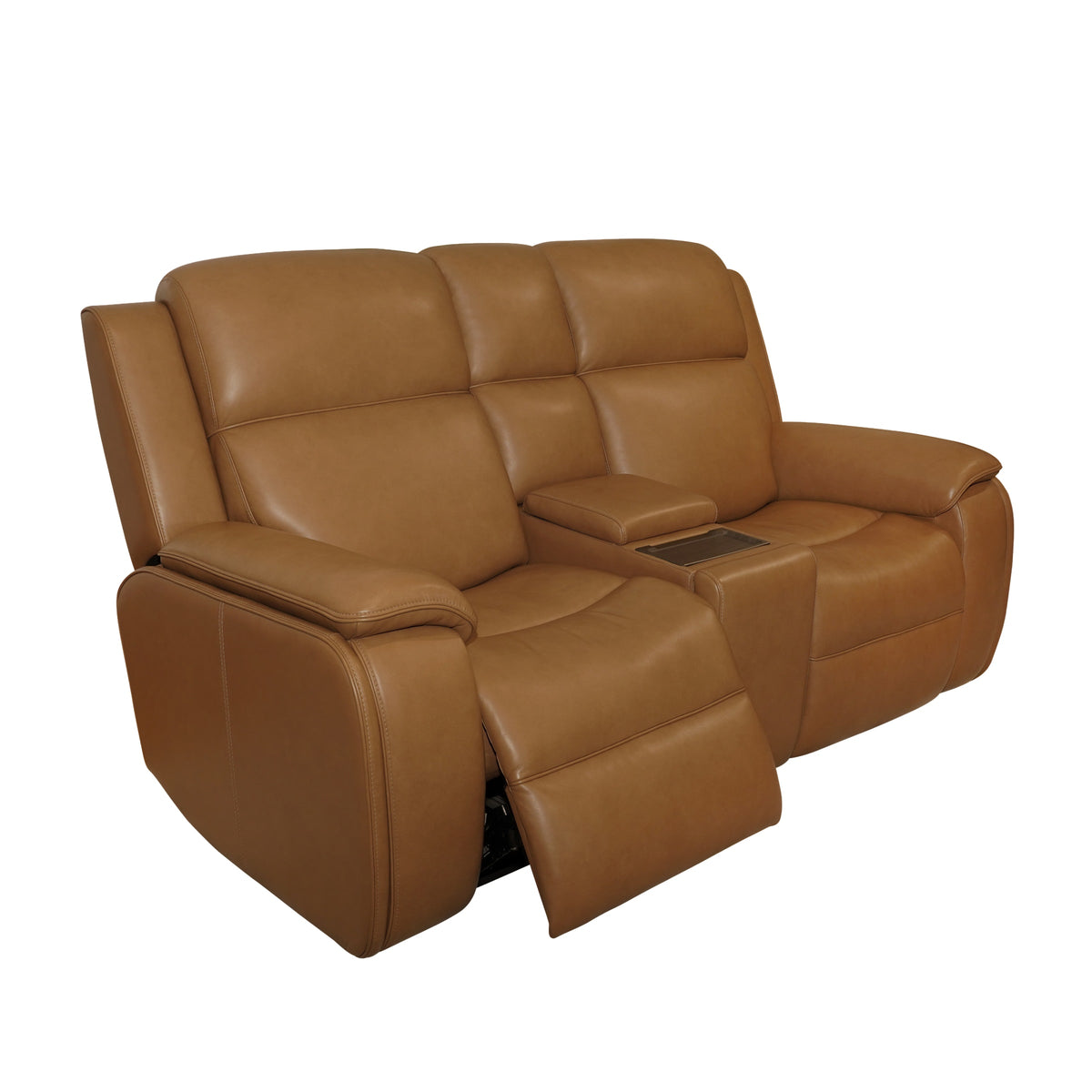 Flexsteel Ziggy Power Reclining Loveseat with Console, Power Headrest, Lumbar, Heat & Massage