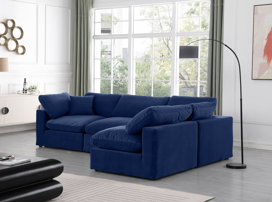 Comfy - 4 Piece Velvet Modular Armless Sectional