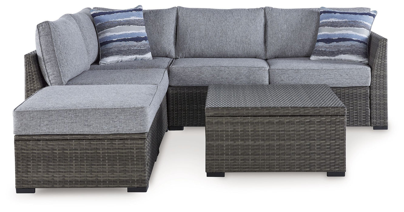 Petal Road - Gray - Loveseat Sectional, Ottoman, Table Set (Set of 4)