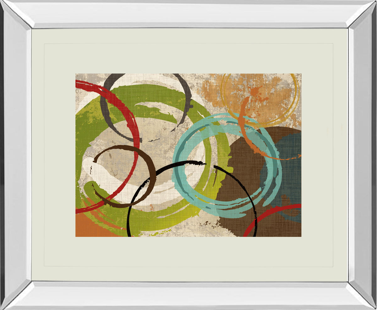 Away We Go I By Katrina Craven - Mirror Framed Print Wall Art - Beige