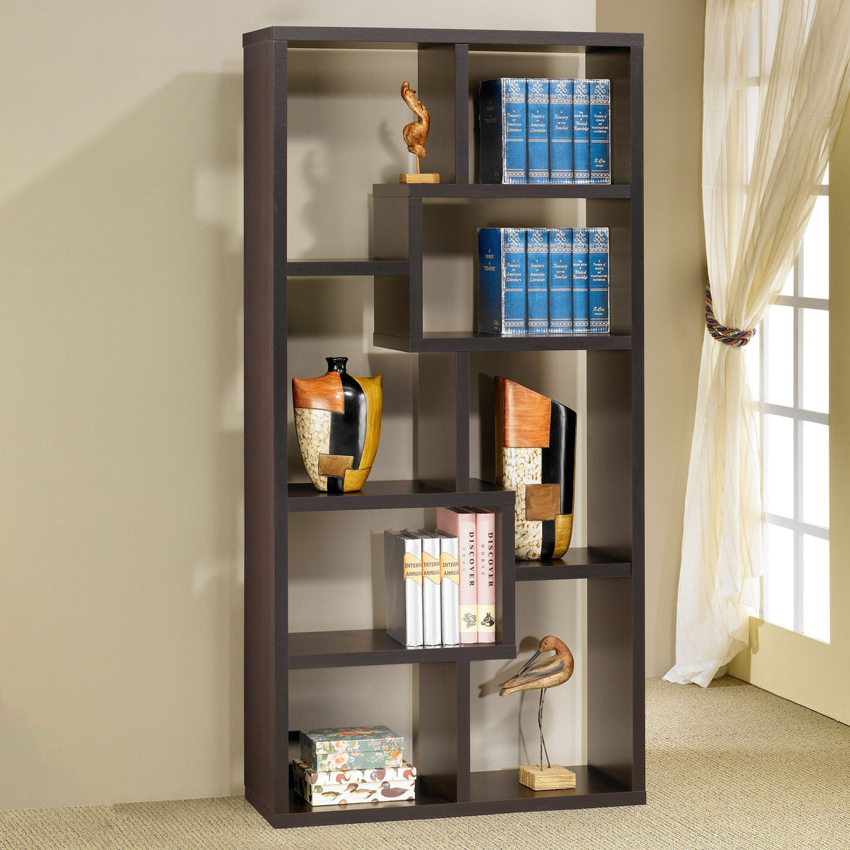 Theo 71-inch 6-shelf Bookshelf