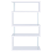 Emelle 63-inch 4-shelf Glass Panel Bookshelf
