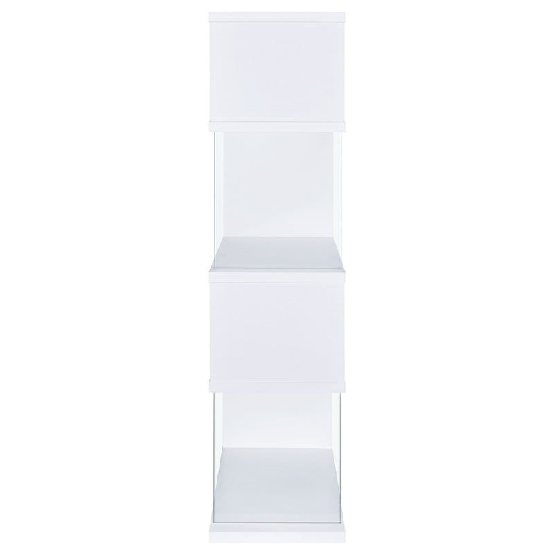 Emelle 63-inch 4-shelf Glass Panel Bookshelf