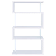 Emelle 63-inch 4-shelf Glass Panel Bookshelf