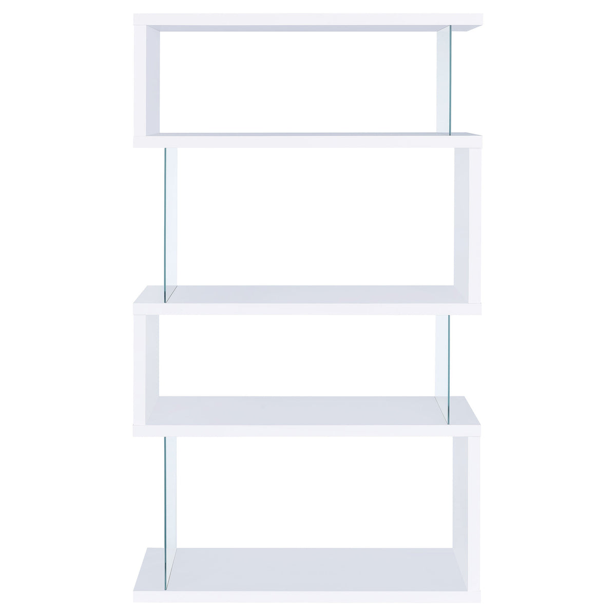 Emelle 63-inch 4-shelf Glass Panel Bookshelf