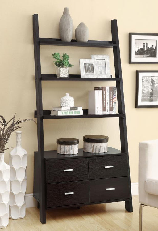 Colella 72-inch 5-shelf Storage Ladder Bookshelf Cappuccino Default Title