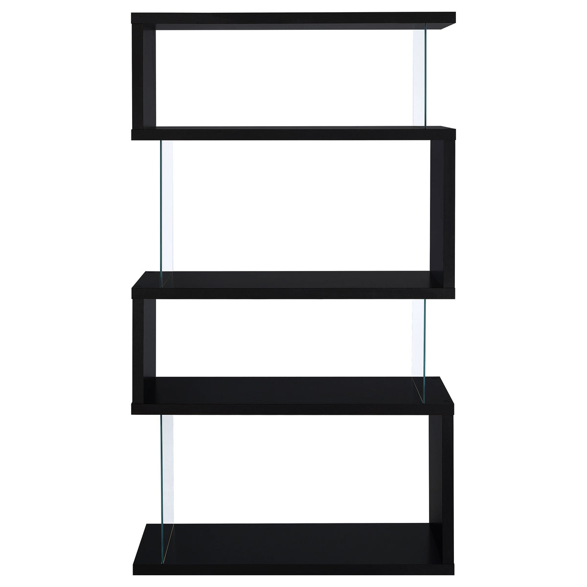 Emelle 63-inch 4-shelf Glass Panel Bookshelf
