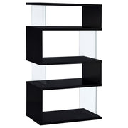 Emelle 63-inch 4-shelf Glass Panel Bookshelf