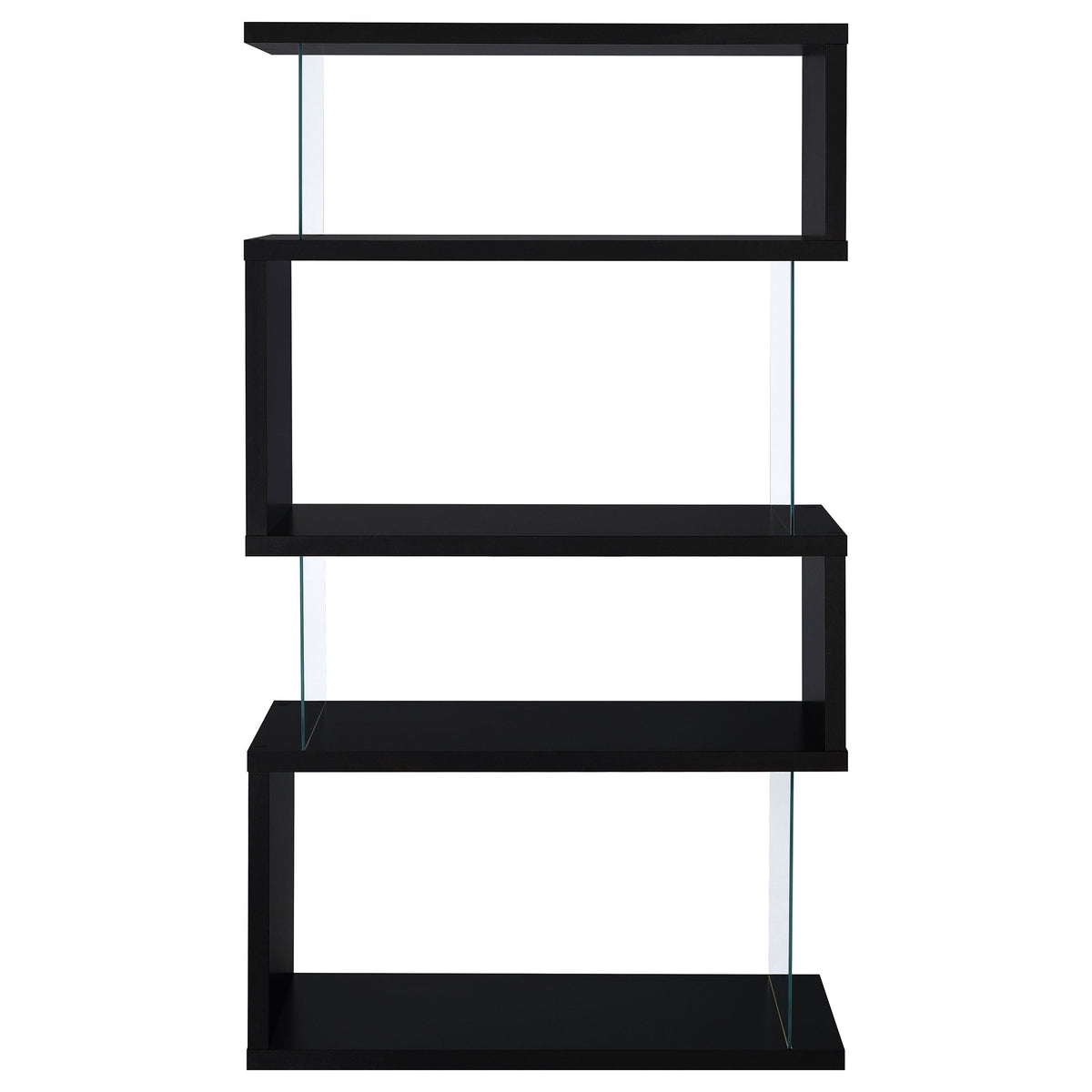 Emelle 63-inch 4-shelf Glass Panel Bookshelf
