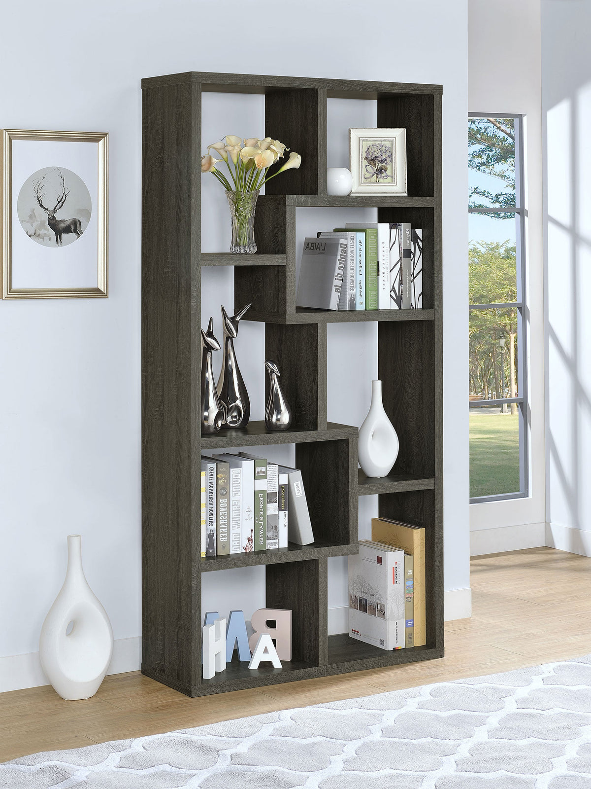 Theo 71-inch 6-shelf Bookshelf