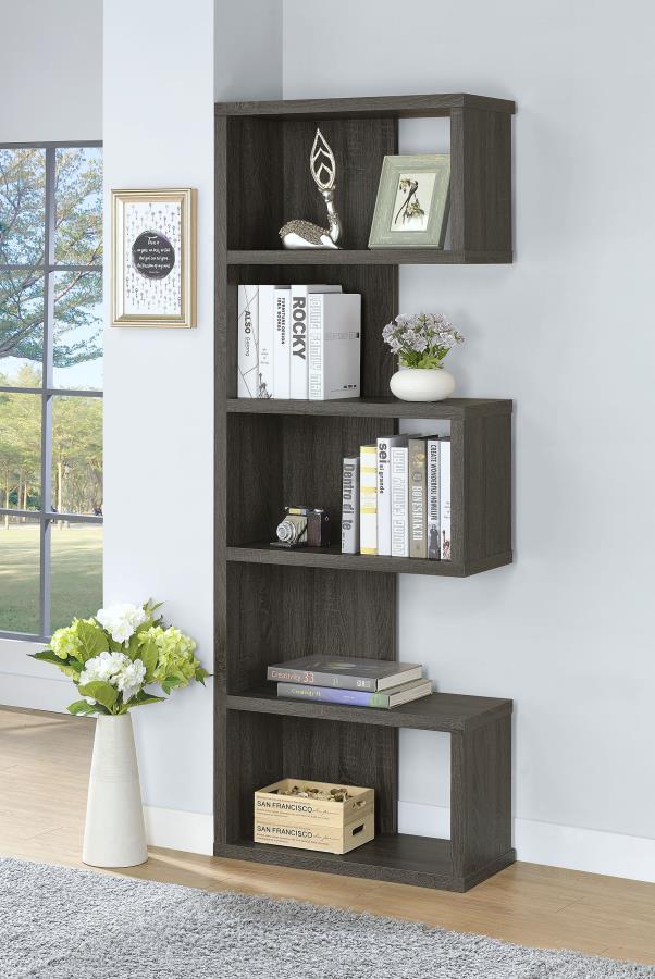 Joey 71-inch 5-shelf Bookshelf Weathered Grey Default Title