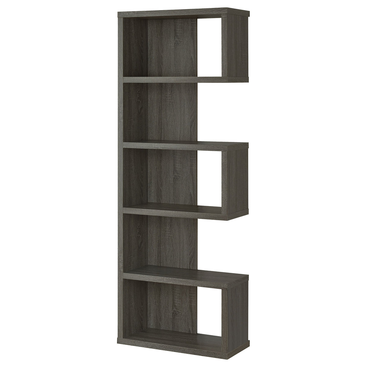 Joey 71-inch 5-shelf Bookshelf Weathered Grey