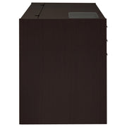 Halston 47-inch 2-drawer Office Desk with Cabinet Cappuccino
