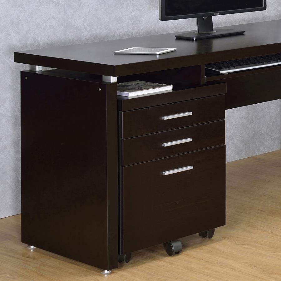 Skylar 3-drawer Home Office Mobile File Cabinet Cappuccino Default Title