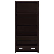 Skylar 71-inch 5-shelf Bookcase with Drawer Cappuccino