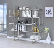 Elmer 63-inch 5-shelf Bookshelf Clear and Chrome Default Title