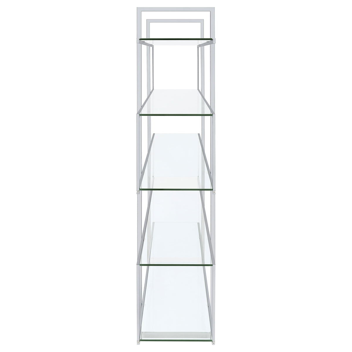Elmer 63-inch 5-shelf Bookshelf Clear and Chrome