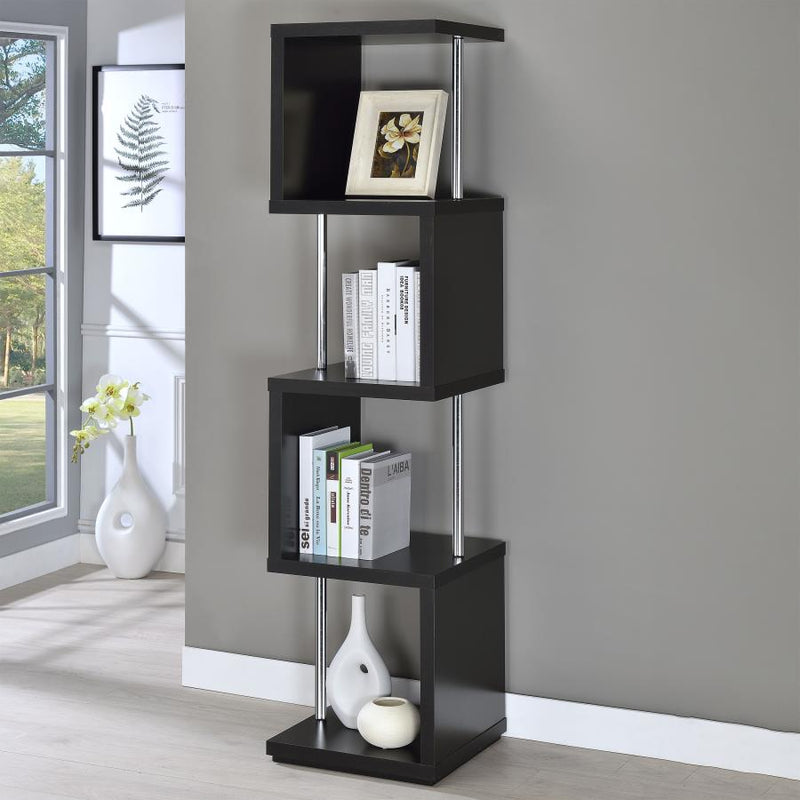 Baxter 67-inch 4-shelf Bookshelf Black