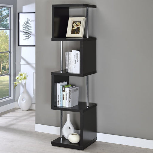Baxter 67-inch 4-shelf Bookshelf Black