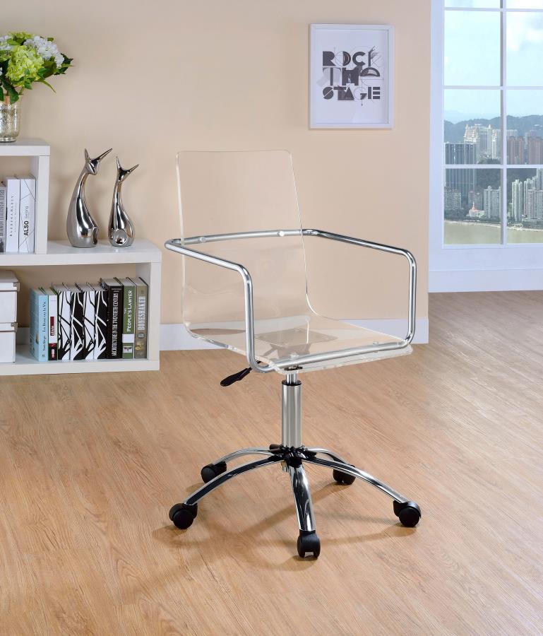 Amaturo Acrylic Adjustable Home Office Desk Chair Clear Default Title