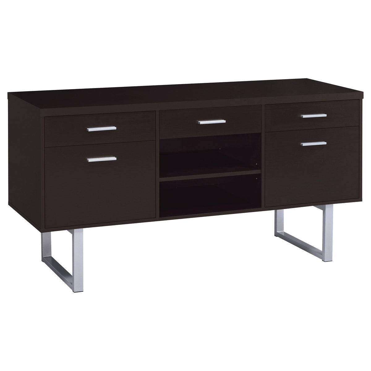 Lawtey 5-drawer Home Office Storage Credenza Cappuccino
