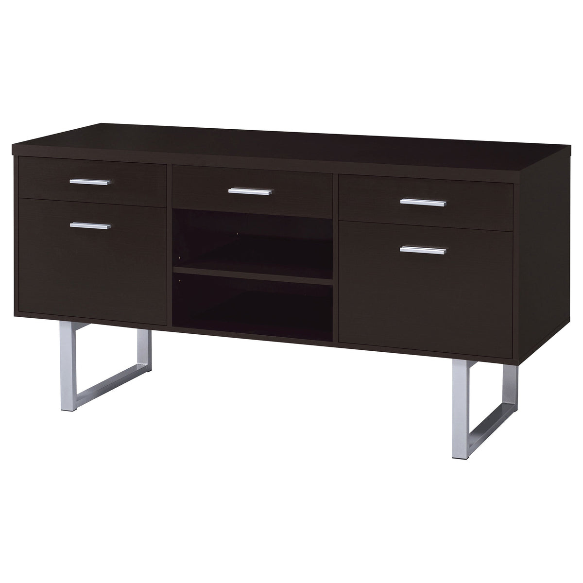 Lawtey 5-drawer Home Office Storage Credenza Cappuccino