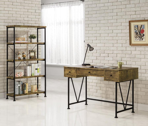Analiese 2-piece Computer Desk Bookcase Set Rustic Nutmeg Default Title