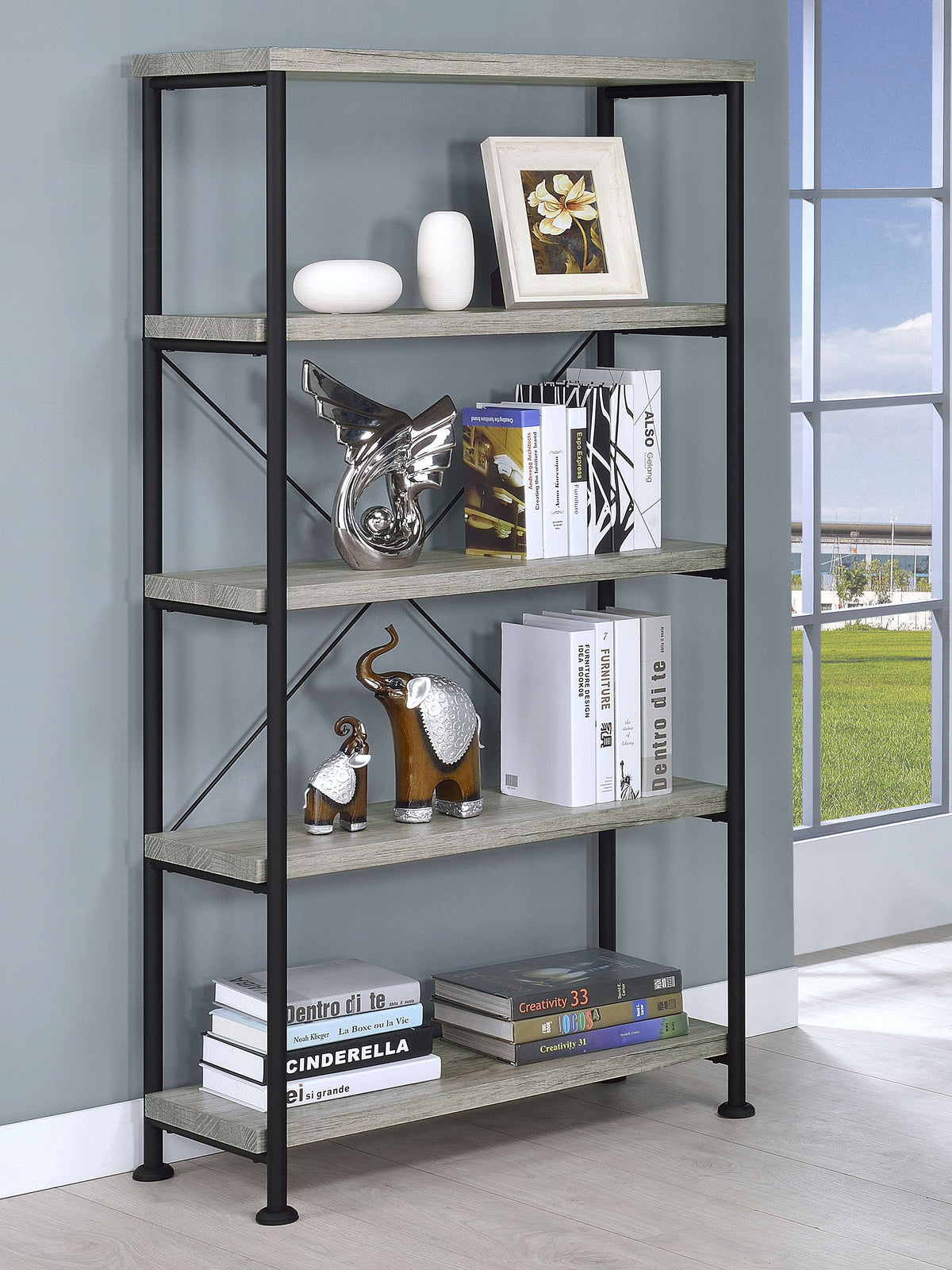 Analiese 63-inch 4-shelf Bookshelf