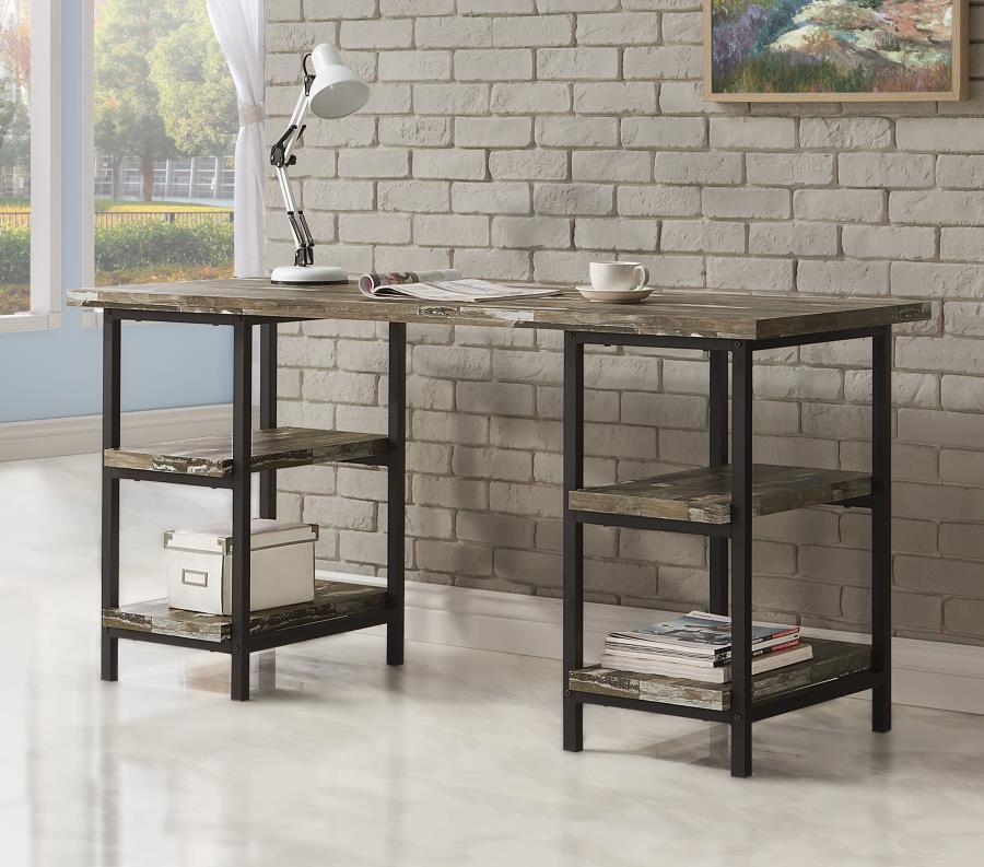 Kemper 59-inch 4-shelf Writing Desk Weathered Brown Default Title